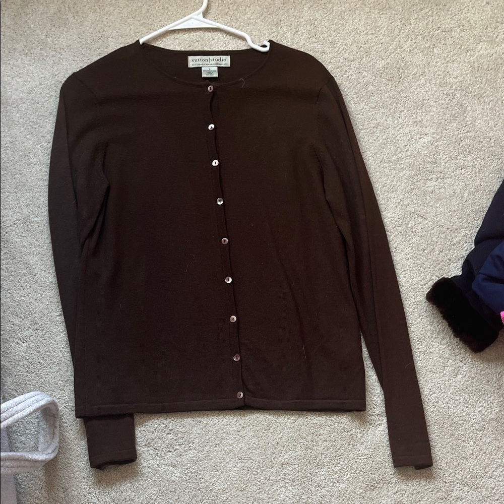 Pendleton Dark Brown Button-Up Cardigan